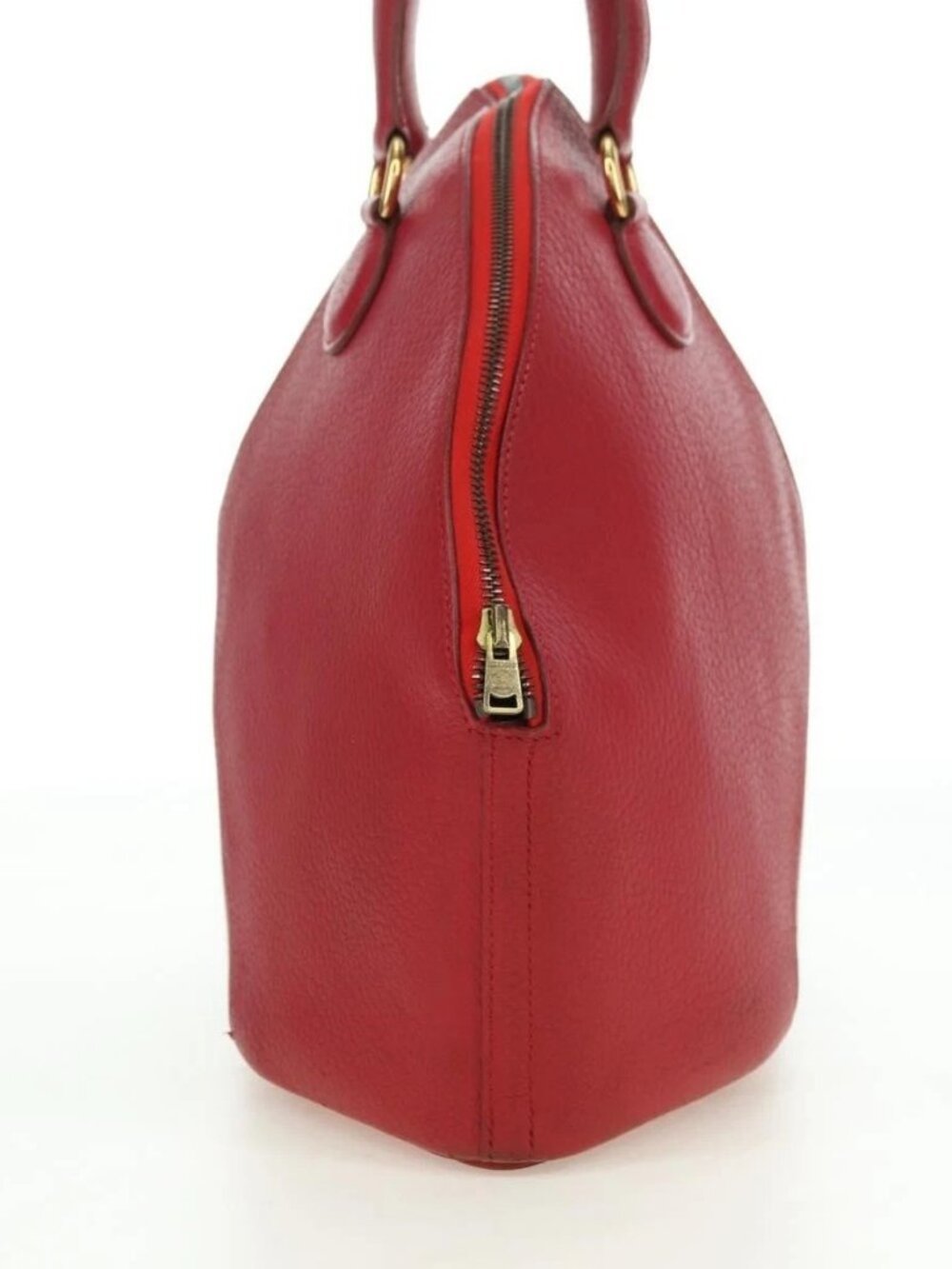 HERMES Ildvo Hand Bag Leather Red Gold Auth bs34829V - Picture 5 of 16